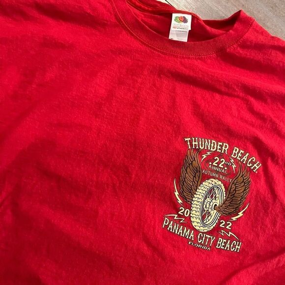 Thunder Bike‎ Week Red Graphic Tshirt Men XL Bin A-44 - Picture 2 of 4